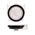 2 Pairs 4 Round 24-led White Back Up Reverse Light Tail Lamp Wiring Plug Kit Truck Trailer Ute Utv Clear Lens