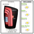 Acanii For 2016-2023 Toyota Tacoma Black Housing Smoked Lens Led Tube Sequential Turntail Lights Brake Lamps Assembly