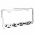 Ipick Image Made For Jeep Grand Wagoneer In 3d Black On Mirror Chrome Metal License Plate Frame