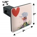Cute Elephant Holding A Heart Shaped Balloon Tow Trailer Hitch Cover Plug Insert