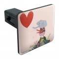Cute Elephant Holding A Heart Shaped Balloon Tow Trailer Hitch Cover Plug Insert For 1 25 In Receivers Modern Black Abs Plastic