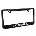 Ipick Image Made For Ford Mustang Cobra Black Real 3k Carbon Fiber Glossy Finish License Plate Frame