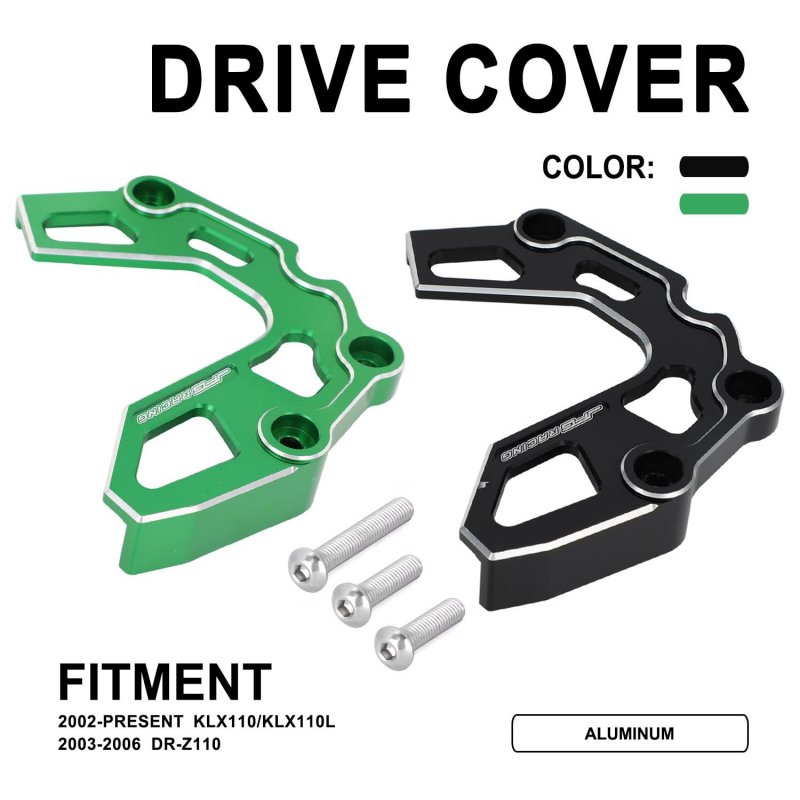 Jfg Racing Motorcycle Sprocket Guard Chain Cover Case Saver Engine Protection Cnc For Klx110 Klx110l 2002-2023 Drz110 2003-2006