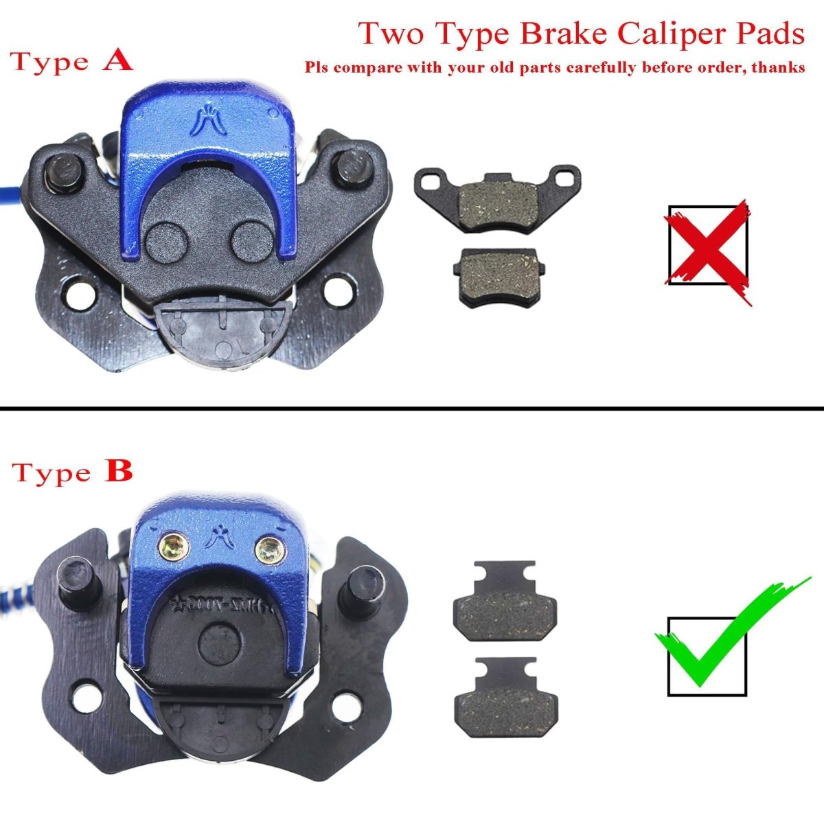 Pro Bat Disc Brake Pads For 50cc 70cc 90cc 110cc 125cc Tao 3050hd Roket Rps Kandi Sunl Baja Dn150 Atv Quad 4-wheeler Go Kart
