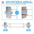 Mictuning Rv Shower Corner Storage Bar Adjustable Stainless Steel For Bath Accessory Adhesive No Drilling Screw Mount Length