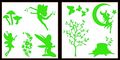 Auto Vynamics Stickerpack-faerieset01-10-glgrn Gloss Lime Green Vinyl Detailed Woodland Fairy Faerie Sticker Pack Multiple 