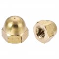 Uxcell Acorn Hex Cap Nuts 6pcs M8 Dome Brass Hexagon Decorative Nut For Screws Bolts Tone