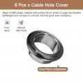 Uxcell 6pcs Cable Hole Cover 1 Inch 25mm Abs Office Desk Wire Cord Grommet Organizer For Desktop Black