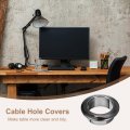 Uxcell 6pcs Cable Hole Cover 1 Inch 25mm Abs Office Desk Wire Cord Grommet Organizer For Desktop Black
