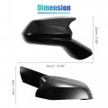 X Autohaux 1 Pair Door Wing Rearview Side Mirror Cover Trim Shell Black For Chevrolet Camaro 2016-2023