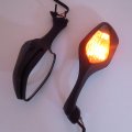 Httmt Mt324- New Black Smoke Side Mirrors With Turn Signals Compatible Cbr 1000rr 2008-2012