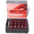 Circuit Performance Forged Steel Extended Open End Hex Lug Nut For Aftermarket Wheels 12x1 25 Red 20 Piece Set Tool