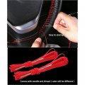 Baver Genuine Leather Car Steering Wheel Cover Stitching Style With Needles Thread Hand Sewing Diy M 14 5 15 Black Classic