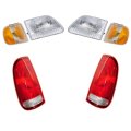 Headlight Assembly Set 6 Piece For 1997-1999 Ford F-250 With Styleside Bed 