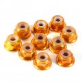 Hex Self Lock Nuts 10 Pcs M3 Cnc Aluminum Flanged Nylon Nut Locking Metal Gold 