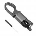 Augeny Car Key Fobchains 360 Degrees Rotatable Leather Keys Chain Holder With Anti-lost D-ring Universal Sturdy Metal Key 