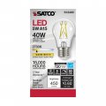 Satco 6 Pack Vintage Edison Dimmable Led Filament Bulb S12400 High Lumens 5 Watt A15 Clear Medium Base 2700k 90 Cri 120 Volt