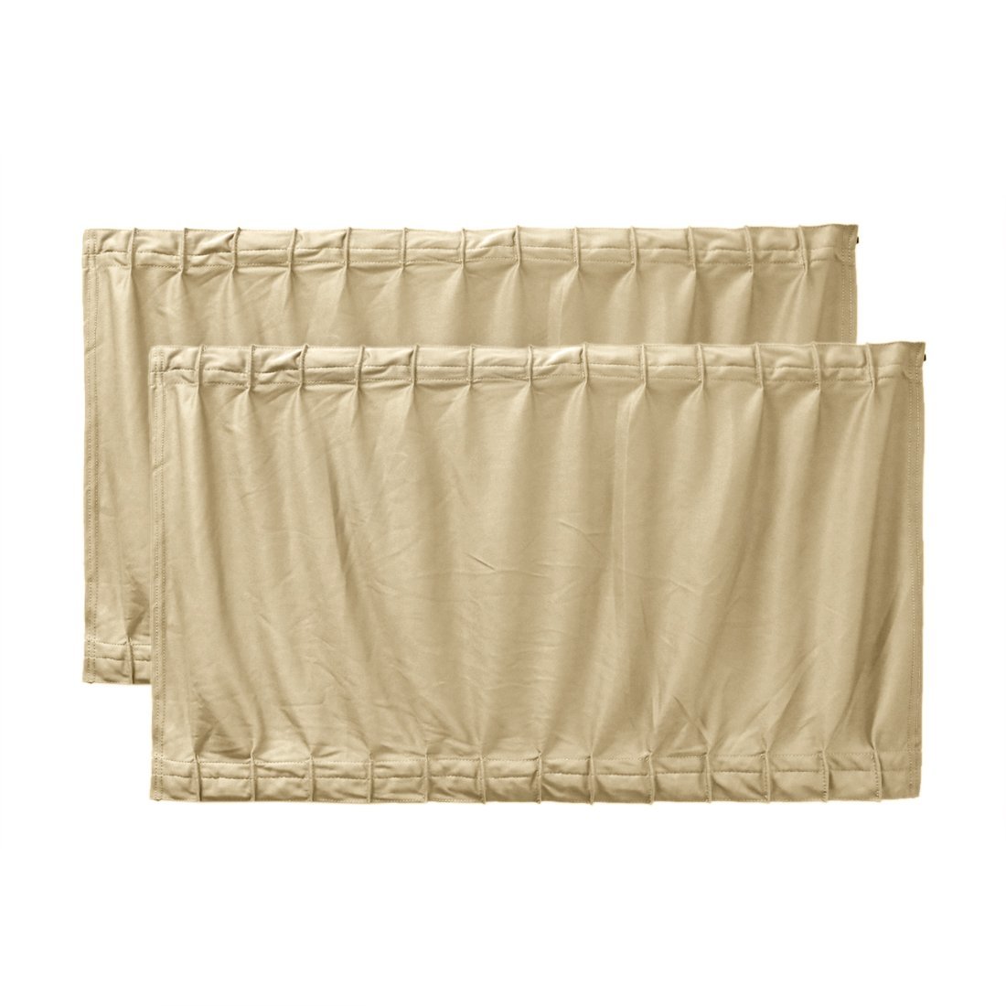 2 Pcs 70 X 39cm Beige Adjustable Vip Car Window Curtain Sunshade Visor