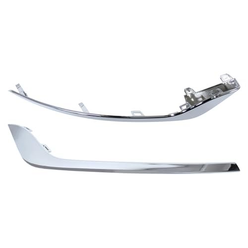 2pcs Chrome Front Driver And Passenger Side Bumper Fog Light Lamp Strip Trim For Fusion 2019-2020 Replace Ks7z-15266-ab