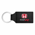 Ipick Image Compatible With Honda Civic Type-r Rectangular Black Leatherette Key Chain