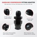 2pcs Aluminum 6an Male Flare To 3 8 In Hardline Compression Adapter Black