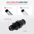 2pcs Aluminum 6an Male Flare To 3 8 In Hardline Compression Adapter Black