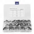 42pcs Single Ear Hose Clamps Stainless Steel Cinch Clamp Rings Kit For Pex Tubing Pipe Fitting Connections With Storage Box