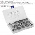 42pcs Single Ear Hose Clamps Stainless Steel Cinch Clamp Rings Kit For Pex Tubing Pipe Fitting Connections With Storage Box