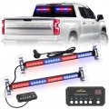Xridonsen 2x 18 5 Inch Traffic Advisor Strobe Light Bar Led Red Blue Police Lights Emergency Warning Flashing Safety Interior 