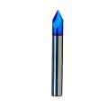60 Degrees V Groove Wood Router Bit 3 Flute Nano Blue Coated Solid Carbide For Cnc Engraving And Chamfering 1 4 In X 2 Shank 