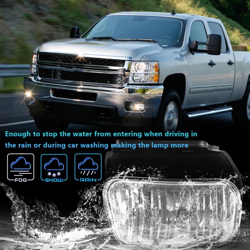 Left Right Fog Lights For 03-06 Chevy Silverado 1500 2500 3500 Hd Models Avalanche Fit No Cladding Only 07 Halogen