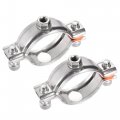 Uxcell Wall Ceiling Mount Pipe Supports 304 Stainless Steel Adjustable Bracket Clamp For 48-51mm 2pcs