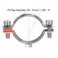 Uxcell Wall Ceiling Mount Pipe Supports 304 Stainless Steel Adjustable Bracket Clamp For 48-51mm 2pcs