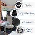 X Autohaux 4pcs Dashboard Air Conditioning Deflector Outlet 48mm Abs Side Roof Round Ventilation Black For Car Bus Rv Atv