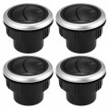 X Autohaux 4pcs Dashboard Air Conditioning Deflector Outlet 48mm Abs Side Roof Round Ventilation Black For Car Bus Rv Atv 