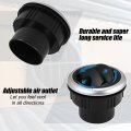 X Autohaux 4pcs Dashboard Air Conditioning Deflector Outlet 48mm Abs Side Roof Round Ventilation Black For Car Bus Rv Atv