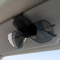 Dodge Supper-bee In Yellow Rectangle Black Leather Magnetic Sunglass Holder Car Sun Visor Mount Clip Official Licensed 