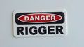 3 Danger Rigger Hard Hat Helmet Stickers 1 X 2 