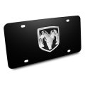 Ram 3d Metal Logo Black Stainless Steel License Plate 12 In X 6 Universal Fit Automotive Cover
