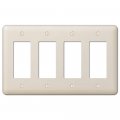 Amerelle 935r4al Devon Wallplate 4 Rocker Steel Light Almond 1-pack 