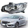33150tbaa01 Ho2502173 Driver Side Chrome Projector Headlight Assembly Replacement For 2016 2017 2018 Civic Replaces Halogen 