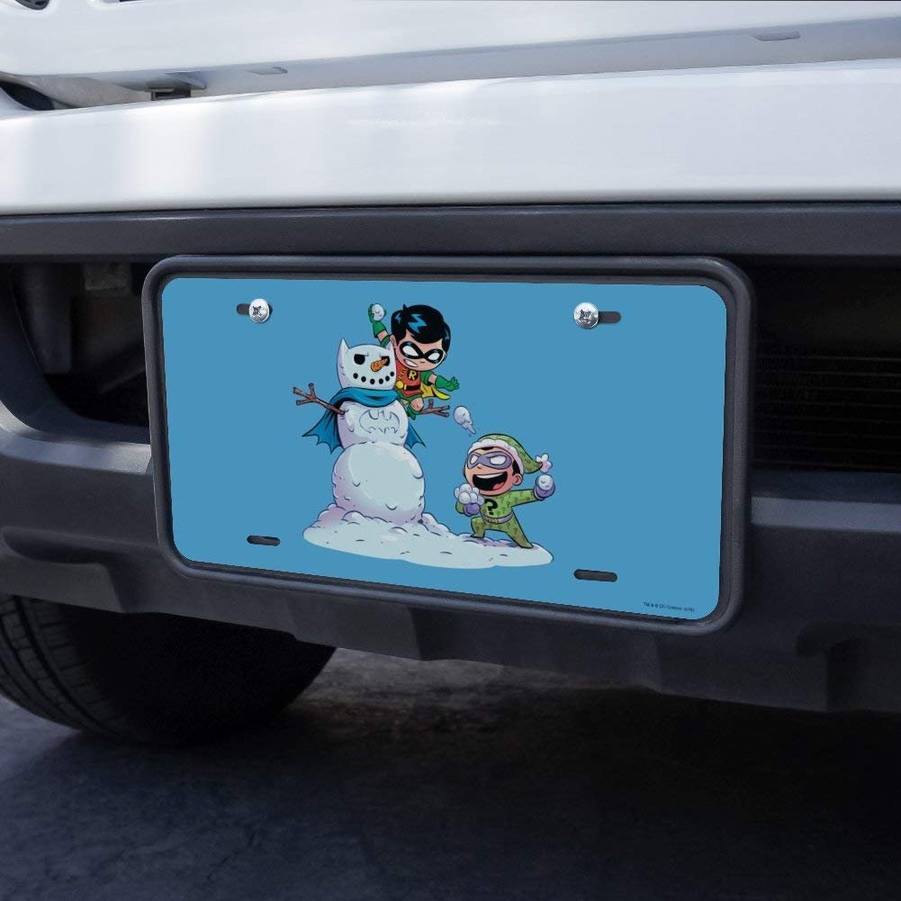 Graphics More Robin And Riddler Snowball Fight Novelty Metal Vanity Tag License Plate