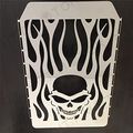Stainless Steel Skull Flame Radiator Grille Cover Guard Protector For Vulcan Vn 1500 Chrome Finish 14 5 In X 10 