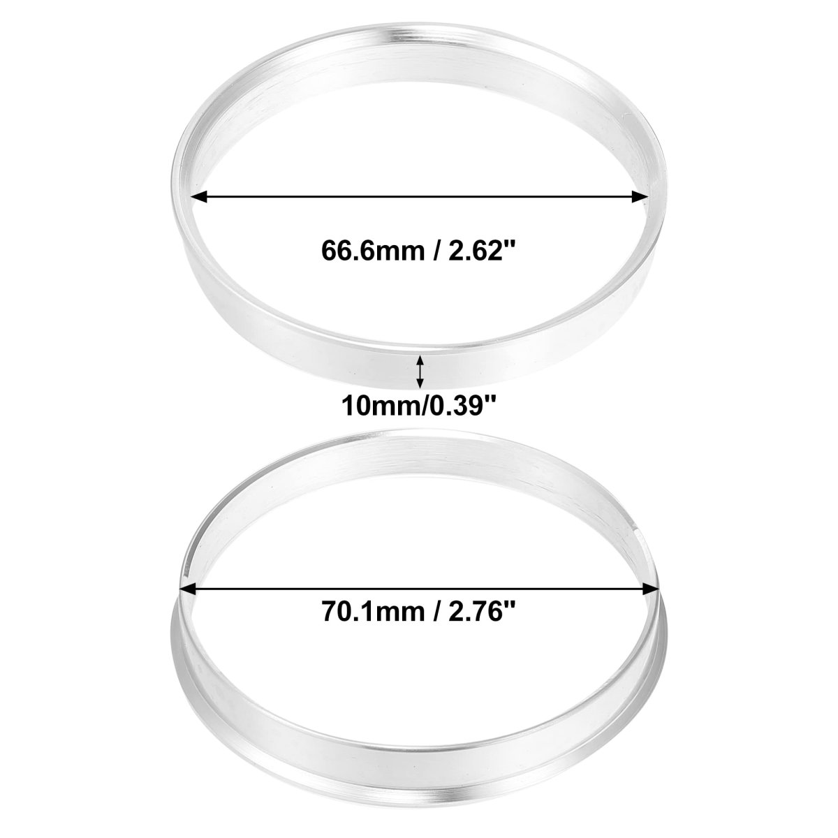 4pcs Od 70 1mm To Id 66 6mm Aluminum Alloy Car Hub Centric Rings Wheel Bore Center Spacer