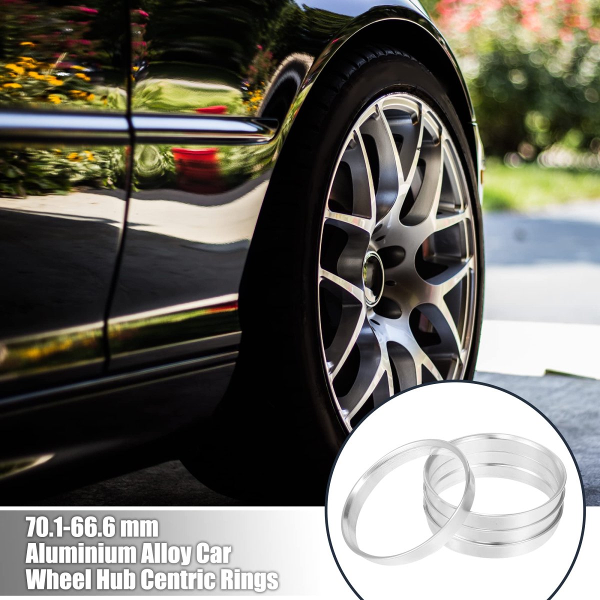 4pcs Od 70 1mm To Id 66 6mm Aluminum Alloy Car Hub Centric Rings Wheel Bore Center Spacer