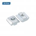Uxcell T Nuts 30pcs Nickel Plated Carbon Steel Slot Bolts 4040 Series M6 Hammer Head Fastener Sliding For Aluminum Extrusion