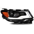 Headlight Assembly Replacement Fit 2017-2021 For Jeep Compass Hid Xenon Black Housing Clear Lens Passenger Side 