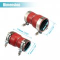 X Autohaux 1 Set 4-ply Intercooler Boot Kit Hose Boots With T-bolt Clamps Replace Plain Red