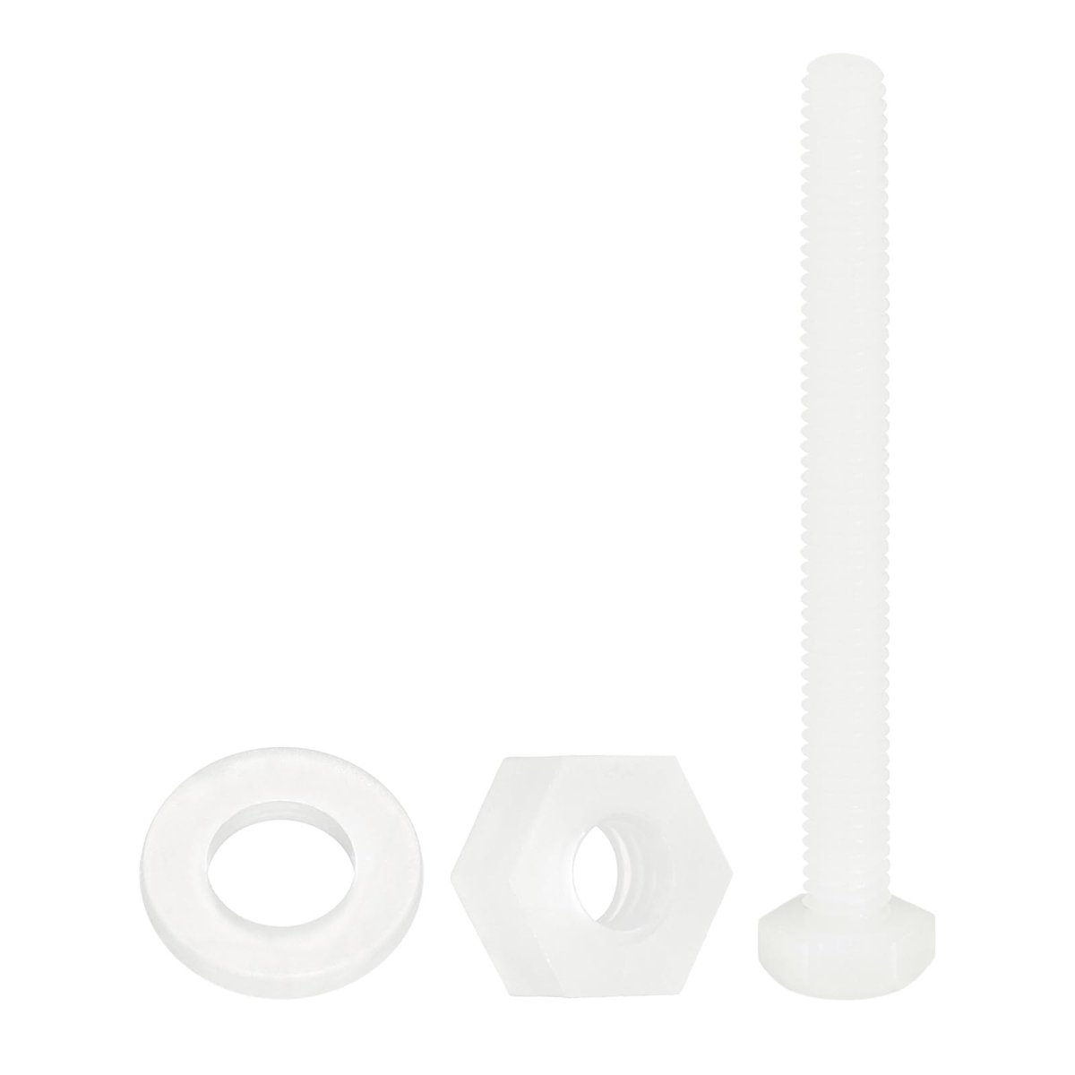 Nylon Hex Bolts M4 X 40mm 300 Piece Set With Nuts And Flat Washers White Plastic Full Threaded Head Screws For Electronics