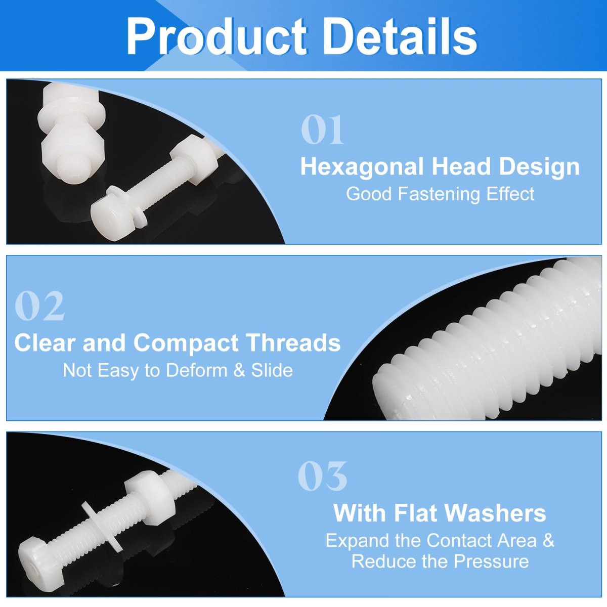 Nylon Hex Bolts M4 X 40mm 300 Piece Set With Nuts And Flat Washers White Plastic Full Threaded Head Screws For Electronics